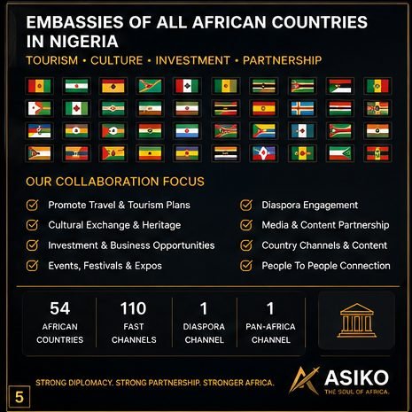 Embassies of African countries — tourism, culture, investment, partnership